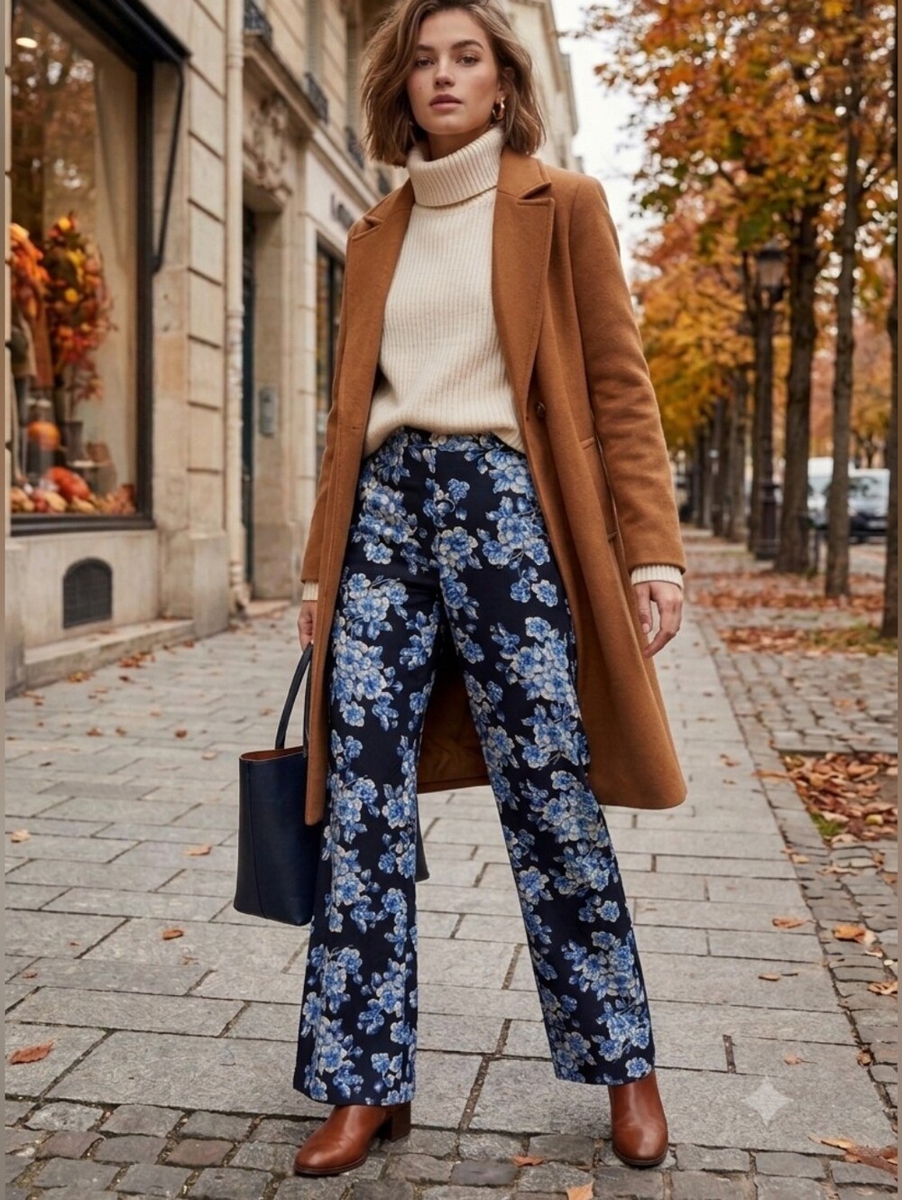 Reformation Blue Floral High Rise Wide Leg Pants Size 2
